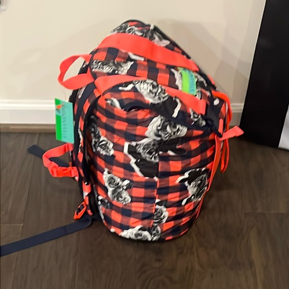 Adidas Stella McCartney Sport Backpack floral indigo book Bag laptop Slv Womens - Picture 4 of 16